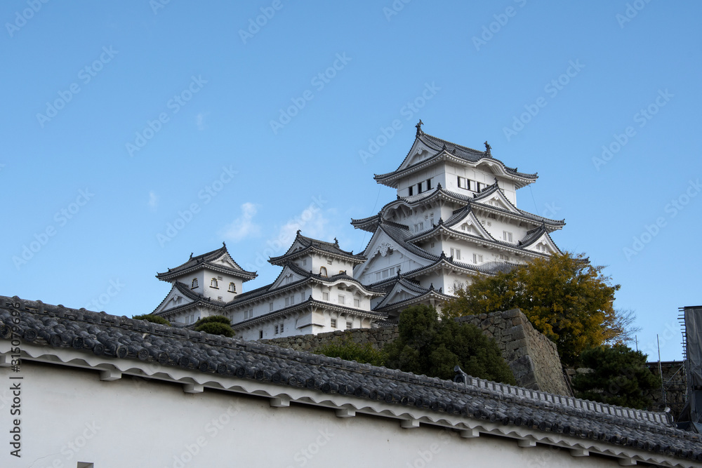 Beautiful white Himeji Castle in autumn season in Hyogo Prefecture, Japan Beautiful white Himeji Castle in autumn season in Hyogo Prefecture, Japan