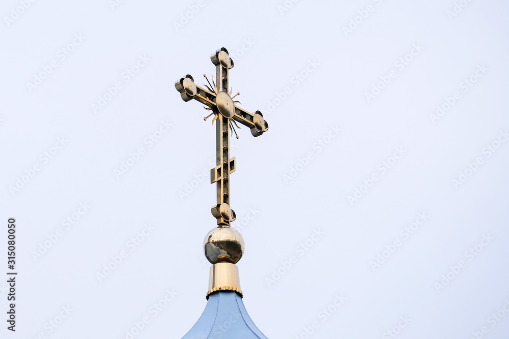 Orthodox cross on the dome