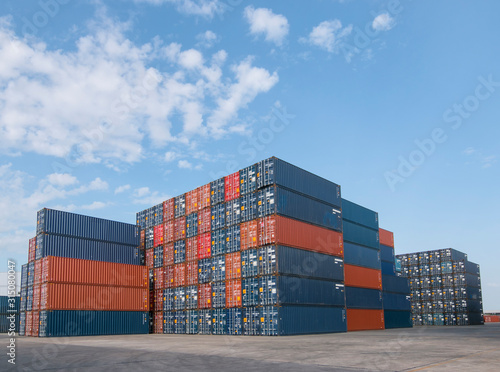 Industrial container yard for logistic import export business.