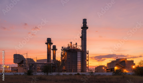 Power plant on sunset sky. © thepoo