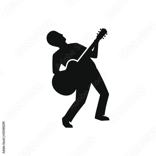 Guitar Player Logo Guitarist Playing Guitar
