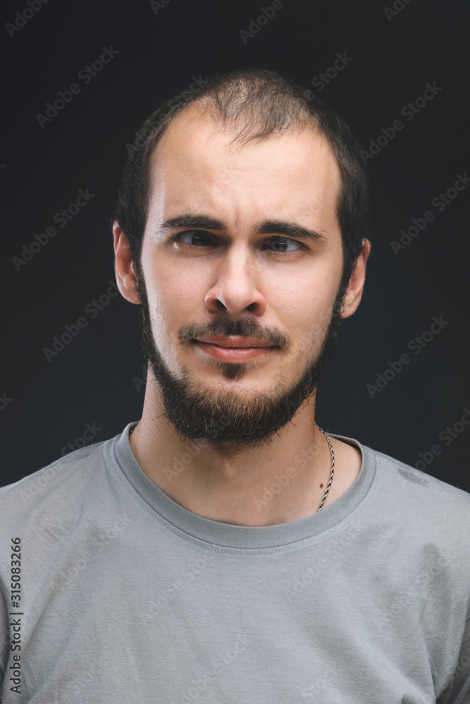 Fototapeta premium funny man looking at his nose