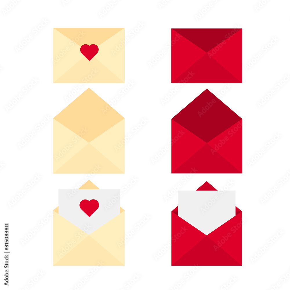 This is envelope and paper, heart. Love letter on white background. This is envelope and paper, heart. Love letter on white background.
