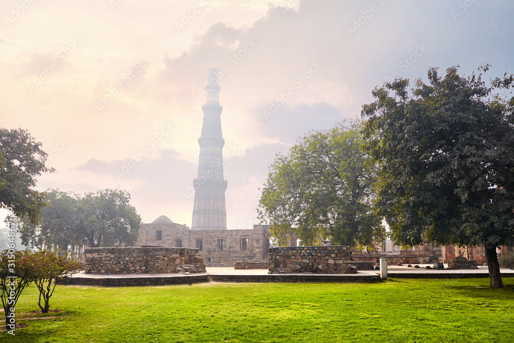 Qutub Minar Tower in New Delhi, India