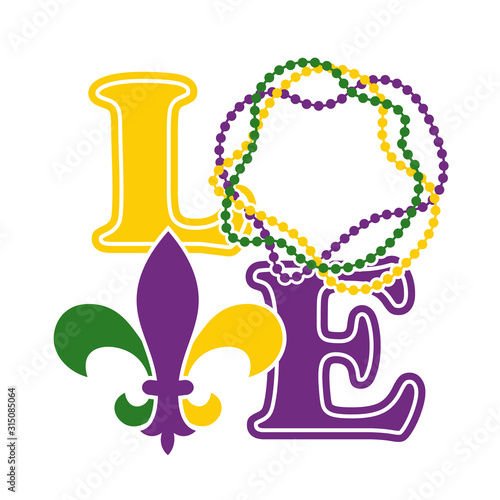 Love Mardi Gras sign svg Letters for Monogram