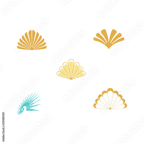 Set Shell Logo Template vector symbol