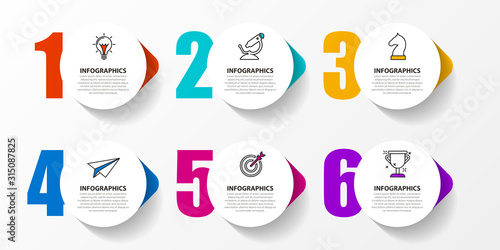Infographic design template. Creative concept with 6 steps