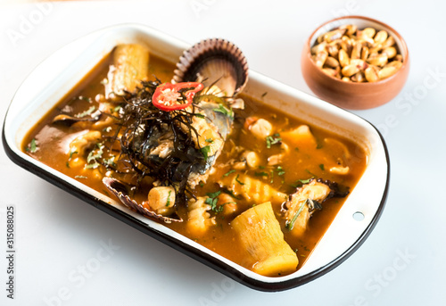 Peruvian food: Seafood soup, called Parihuela Especial  photo