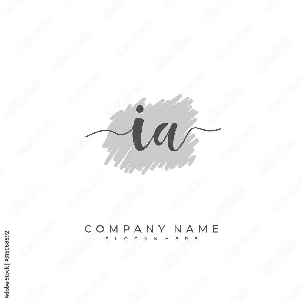 Handwritten initial letter I A IA for identity and logo. Vector logo template with handwriting and signature style. Handwritten initial letter I A IA for identity and logo. Vector logo template with handwriting and signature style.