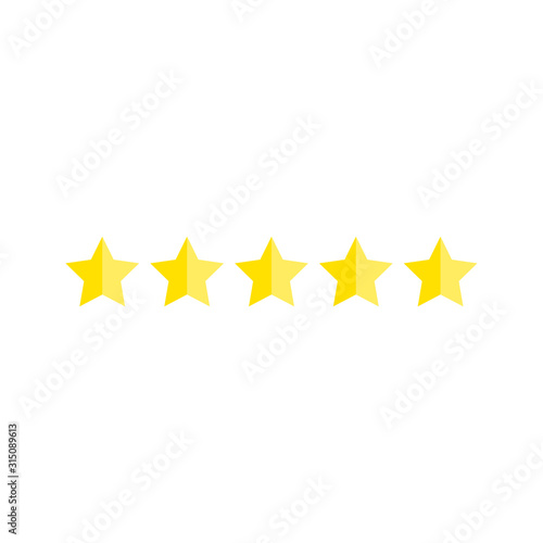 Customer satisfaction rating  stars 1 to 5  golden yellow