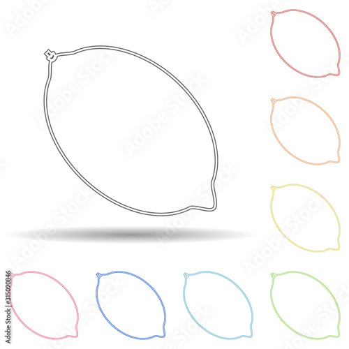 Lemon in multi color style icon. Simple thin line, outline vector of fruit icons for ui and ux, website or mobile application