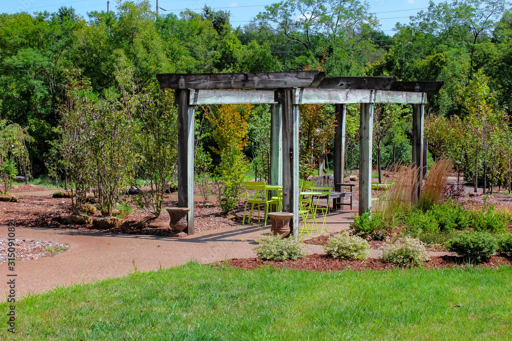 wooden bridge in the park