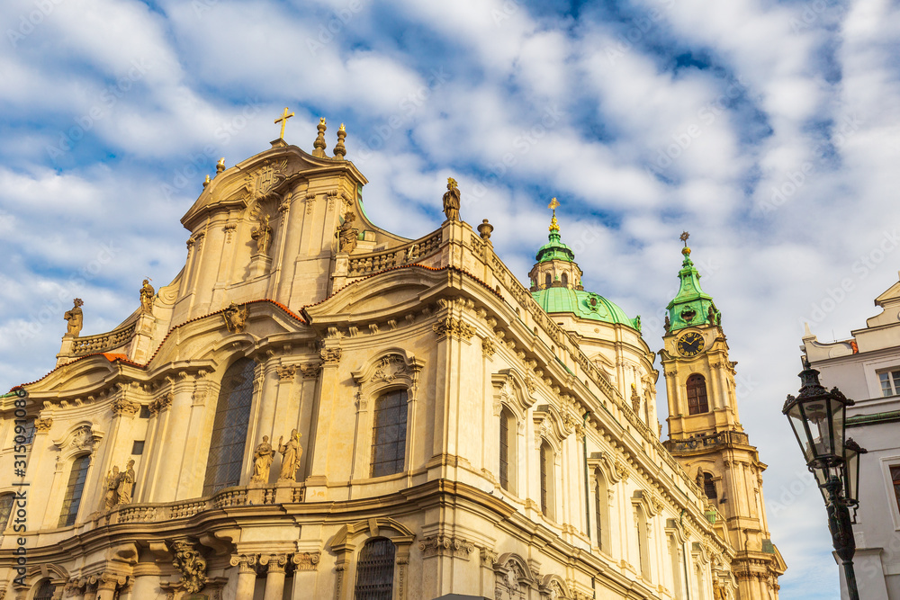 The Church of Saint Nicholas in the Lesser Town of Prague, Czech Republic, Europe.