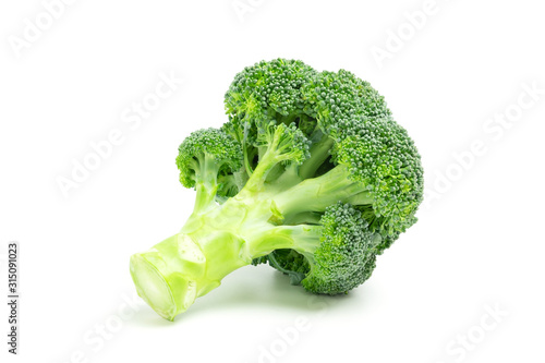 Broccoli isolated on white background, fresh green leave vegetable for healthy