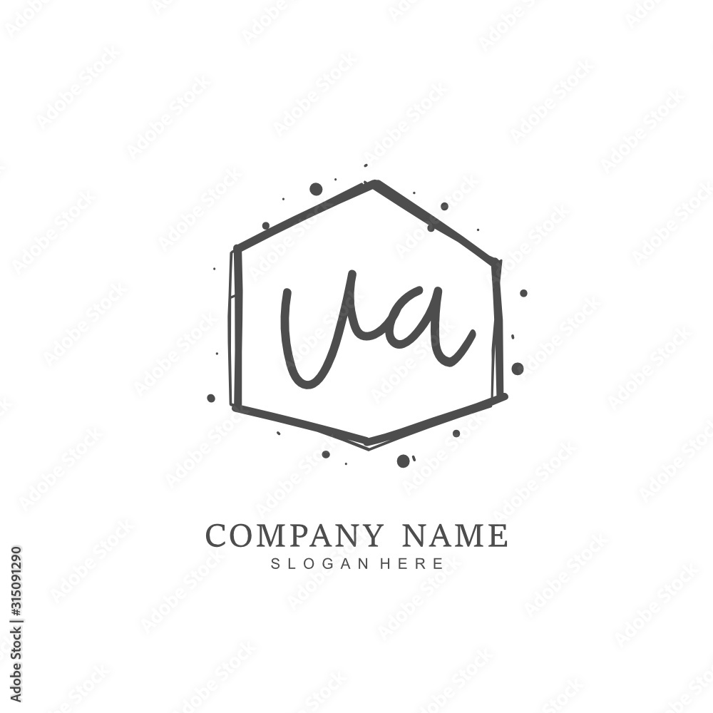 Handwritten initial letter U A UA for identity and logo. Vector logo template with handwriting and signature style. Handwritten initial letter U A UA for identity and logo. Vector logo template with handwriting and signature style.