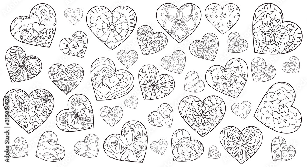 Set of artistically hand drawn Set of artistically hand drawn