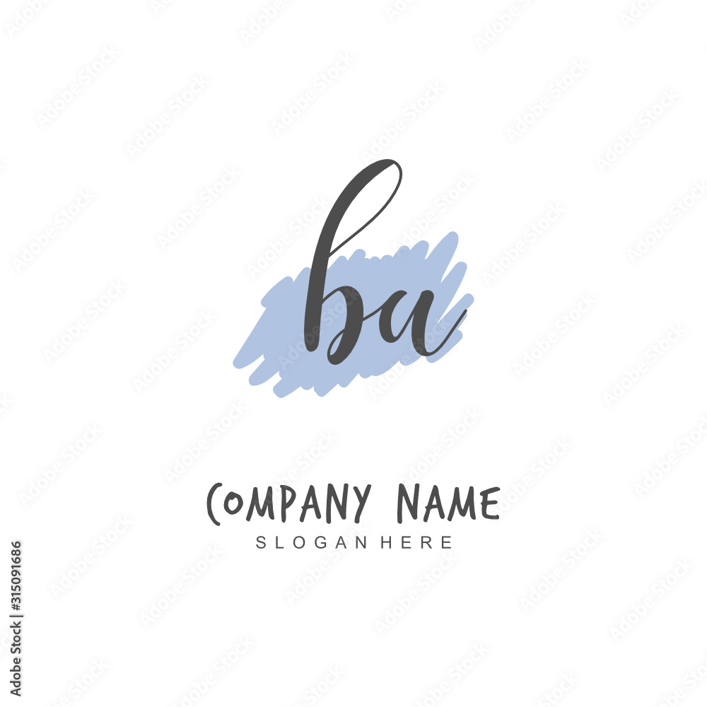 Handwritten initial letter B A BA for identity and logo. Vector logo template with handwriting and signature style. Handwritten initial letter B A BA for identity and logo. Vector logo template with handwriting and signature style.