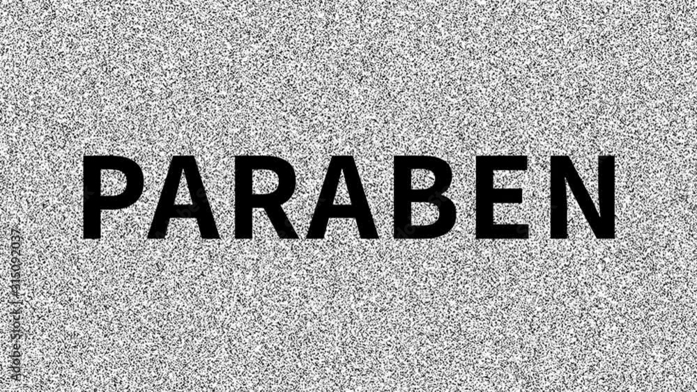 Paraben. Word about problem on noisy old screen. Looping VHS interference. Vintage animated background. 4K video footage Paraben. Word about problem on noisy old screen. Looping VHS interference. Vintage animated background. 4K video footage