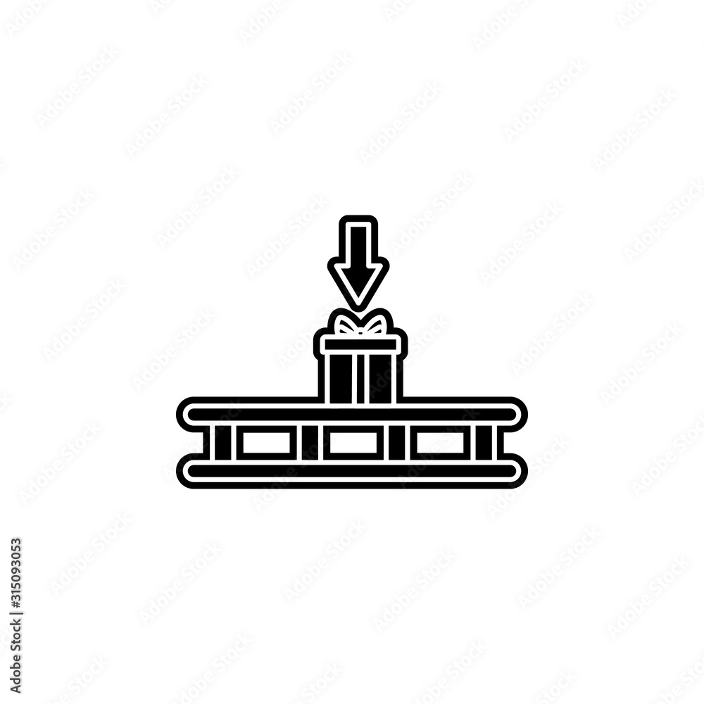Pallet send gift icon. Simple glyph, flat vector of global logistics icons for ui and ux, website or mobile application Pallet send gift icon. Simple glyph, flat vector of global logistics icons for ui and ux, website or mobile application