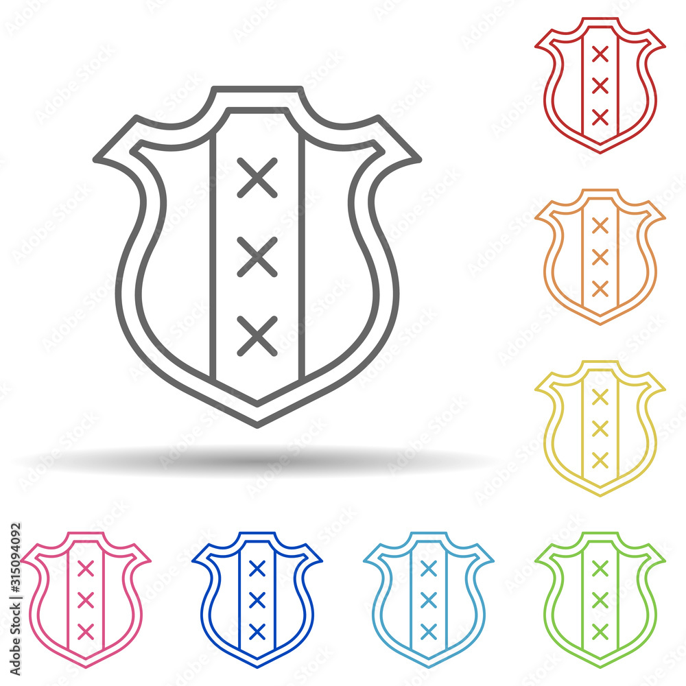 Shield, holland in multi color style icon. Simple thin line, outline vector of halloween icons for ui and ux, website or mobile application