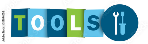 TOOLS colorful vector typography web button