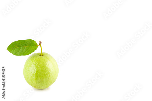 guava and guava leaf on white background fruit agriculture food isolated
