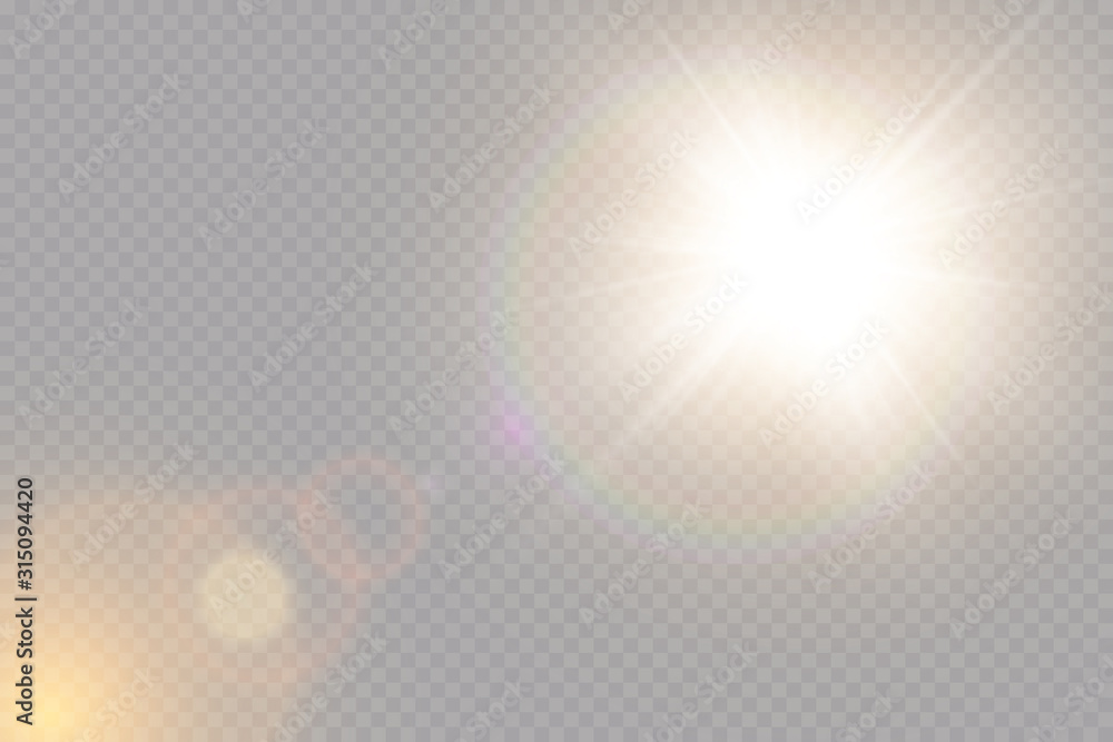 Vector transparent sunlight special lens flare light effect