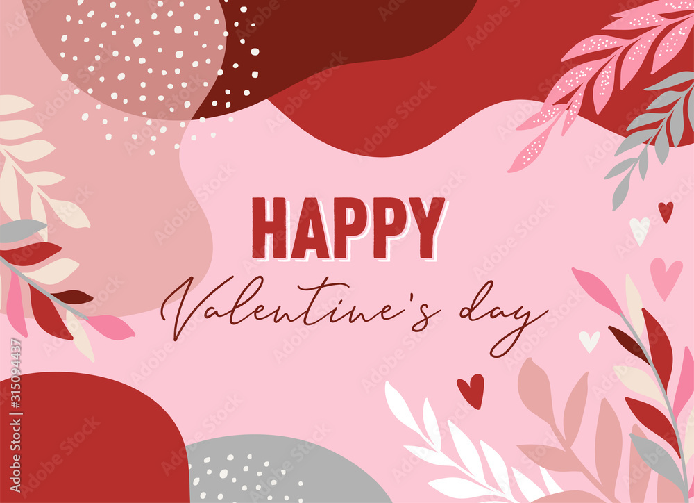 Valentines day abstract backgrounds with copy space for text - banners, posters, cover design templates, social media stories wallpapers
