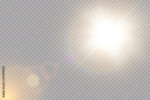 Vector transparent sunlight special lens flare light effect