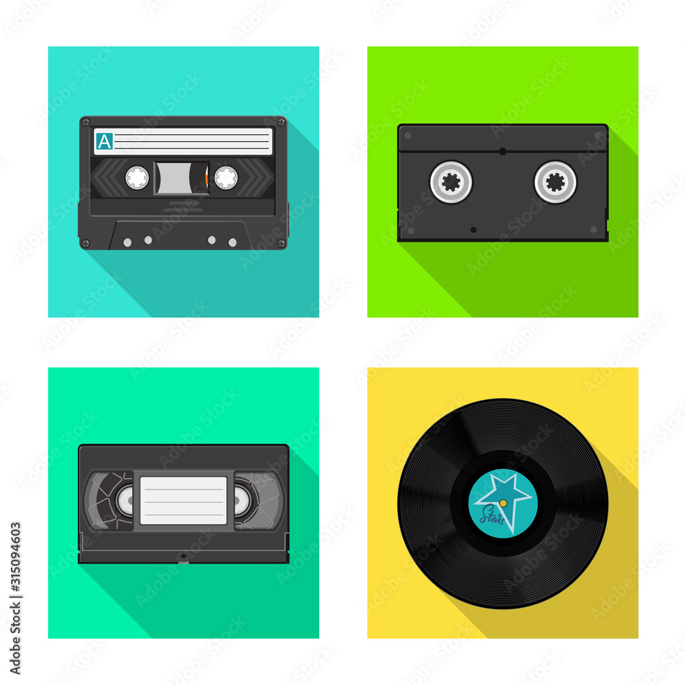 Obraz premium Vector illustration of equipment and device sign. Set of equipment and player stock symbol for web.