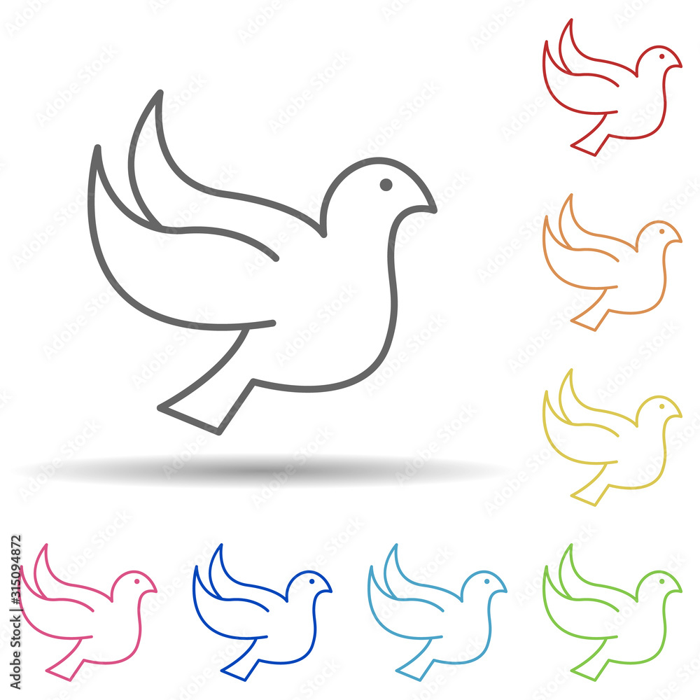 Dove, holland in multi color style icon. Simple thin line, outline vector of halloween icons for ui and ux, website or mobile application