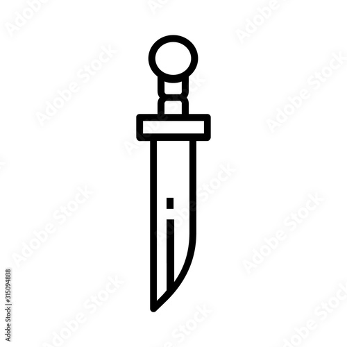 Dagger icon in flate stile and pixel perfect technique.