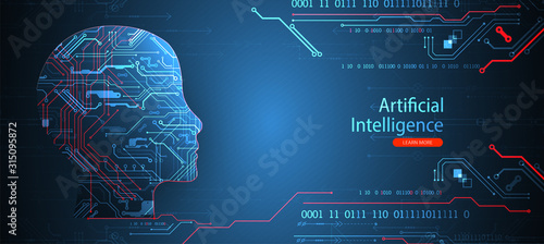 Artificial intelligence concept. Technology background. Vector science illustration