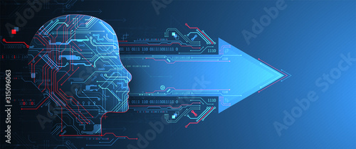Artificial intelligence concept. Technology background. Vector science illustration