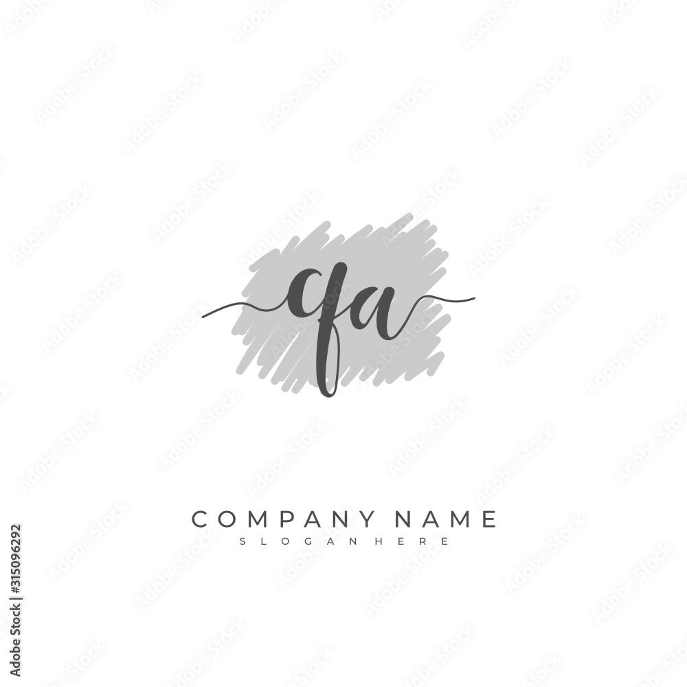Obraz premium Handwritten initial letter Q A QA for identity and logo. Vector logo template with handwriting and signature style.