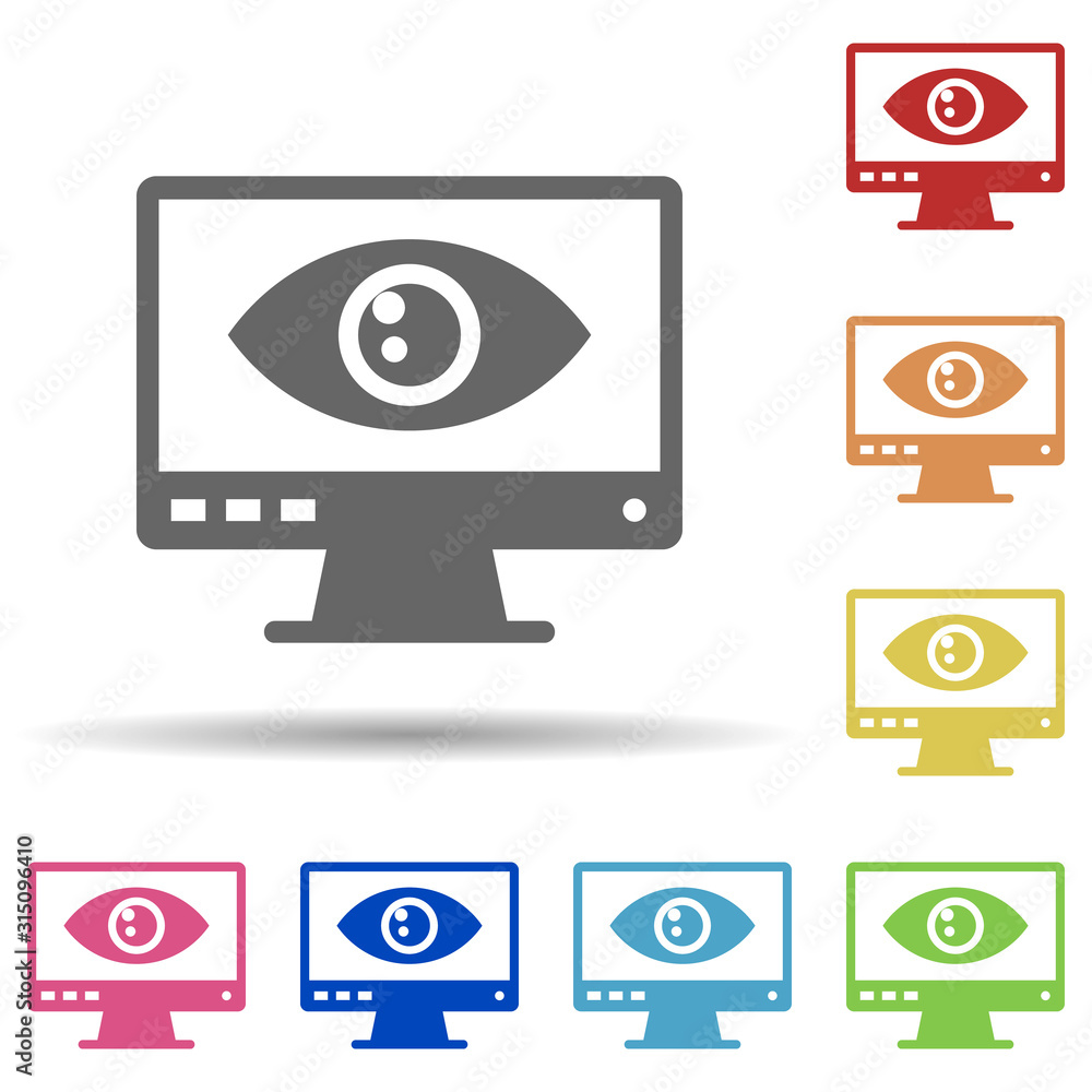 Computer monitor, digital scan, online protection in multi color style icon. Simple glyph, flat vector of internet security icons for ui and ux, website or mobile application Computer monitor, digital scan, online protection in multi color style icon. Simple glyph, flat vector of internet security icons for ui and ux, website or mobile application