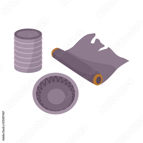 Vector design of plastic and tableware logo. Web element of plastic and rubbish vector icon for stock.