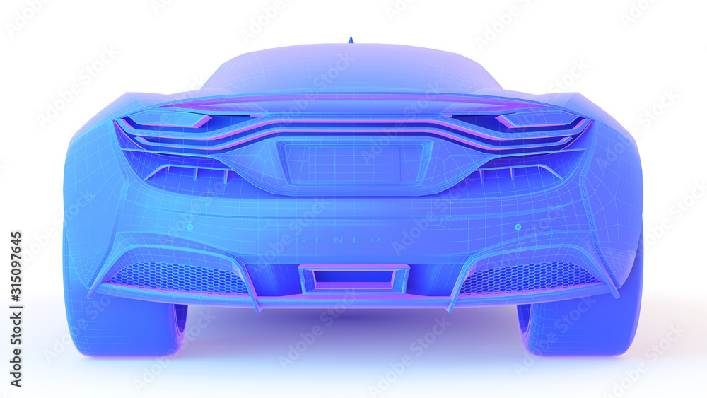 Naklejka premium 3d rendered abstract illustration of a sports car