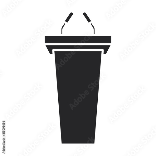 Podium of rostrum vector icon.Black vector icon isolated on white background podium of rostrum.
