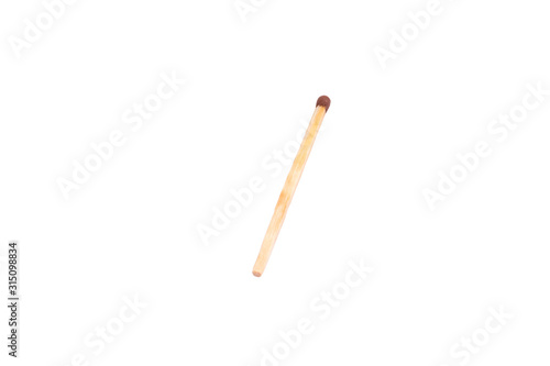 Wooden match on an isolated white background