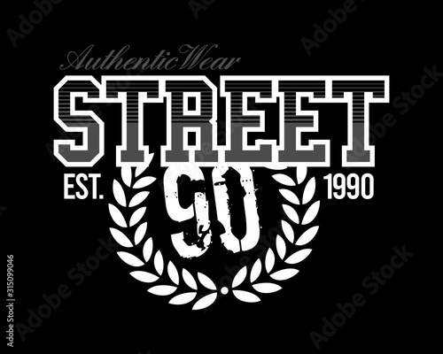Streetwear Typography for T shirt Graphic Print Casual, vector image illustration