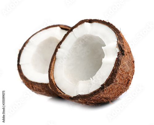 Coconuts isolated on white backgrounds.
