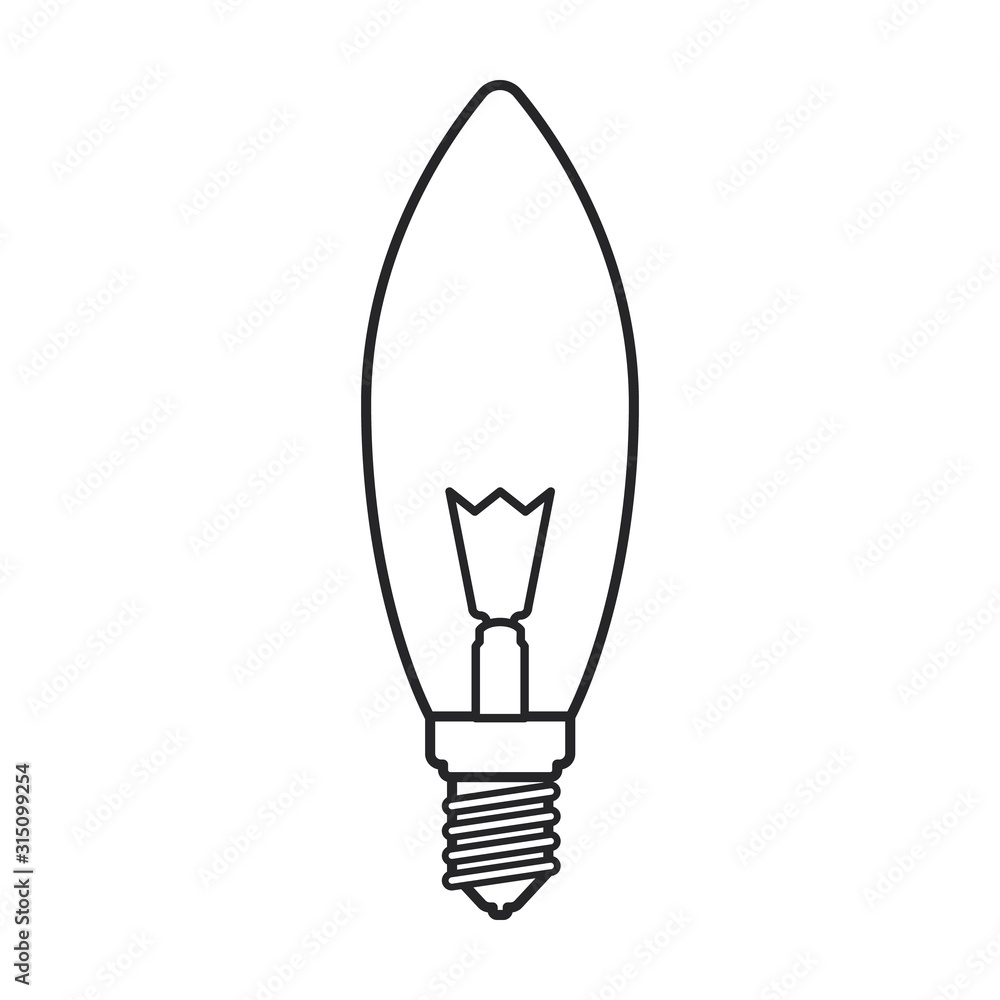 Lightbulb vector icon. Line vector icon isolated on white background lightbulb. Lightbulb vector icon. Line vector icon isolated on white background lightbulb.