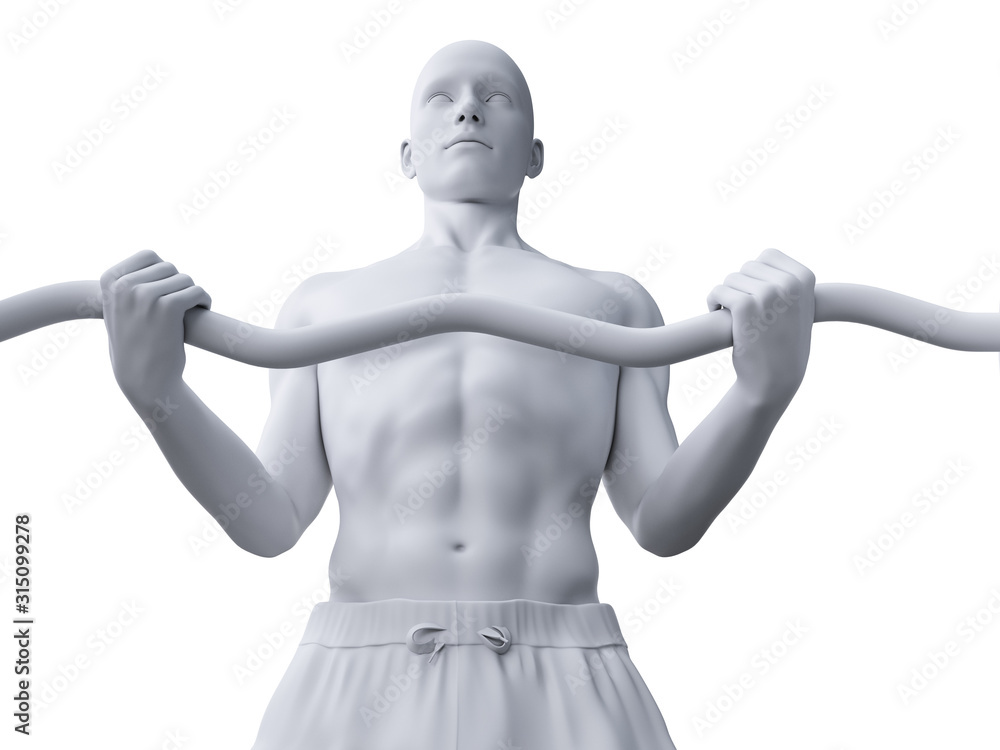 Fototapeta premium 3d rendered abstract illustration of a man working out