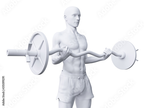 3d rendered abstract illustration of a man working out