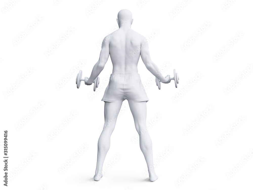 3d rendered abstract illustration of a man working out 3d rendered abstract illustration of a man working out