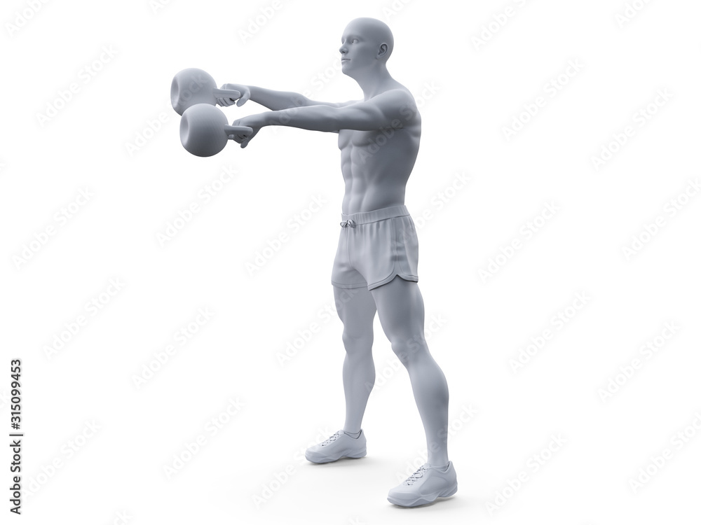3d rendered abstract illustration of a man working out 3d rendered abstract illustration of a man working out