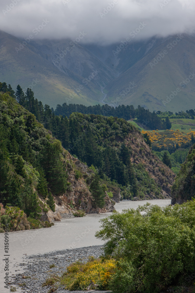Mount Sommers Domain. New Zealand. River. Ashburton