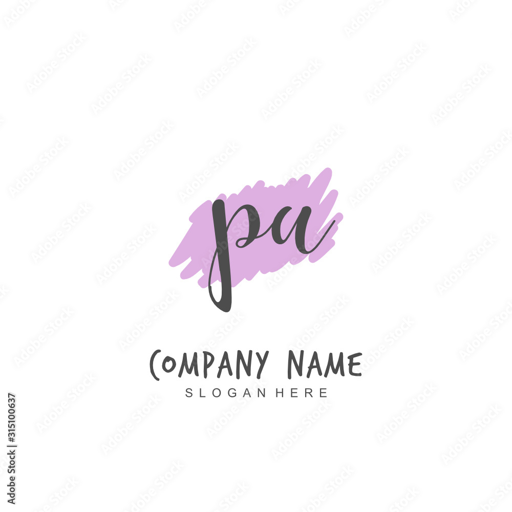 Handwritten initial letter P A PA for identity and logo. Vector logo template with handwriting and signature style. Handwritten initial letter P A PA for identity and logo. Vector logo template with handwriting and signature style.