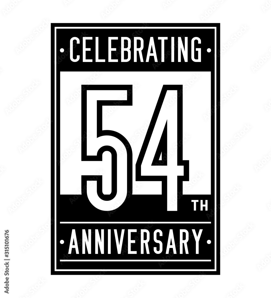 54 years logo design template. Anniversary vector and illustration. 54 years logo design template. Anniversary vector and illustration.